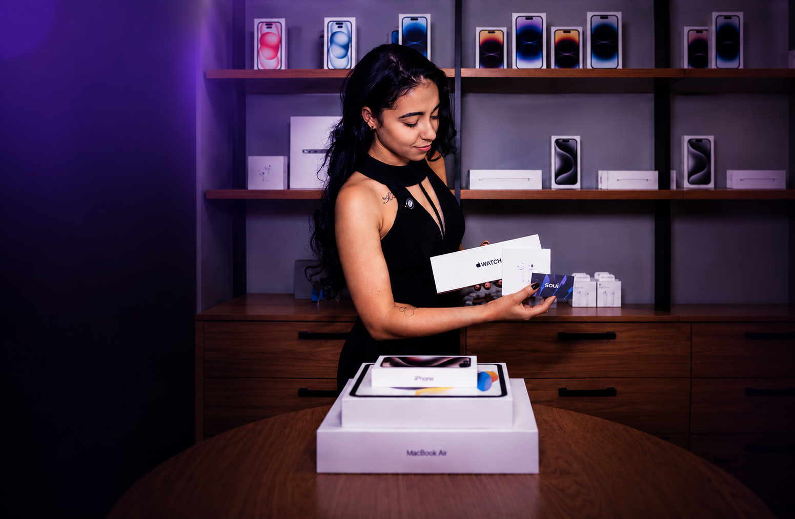 Cliente Soul com produtos Apple